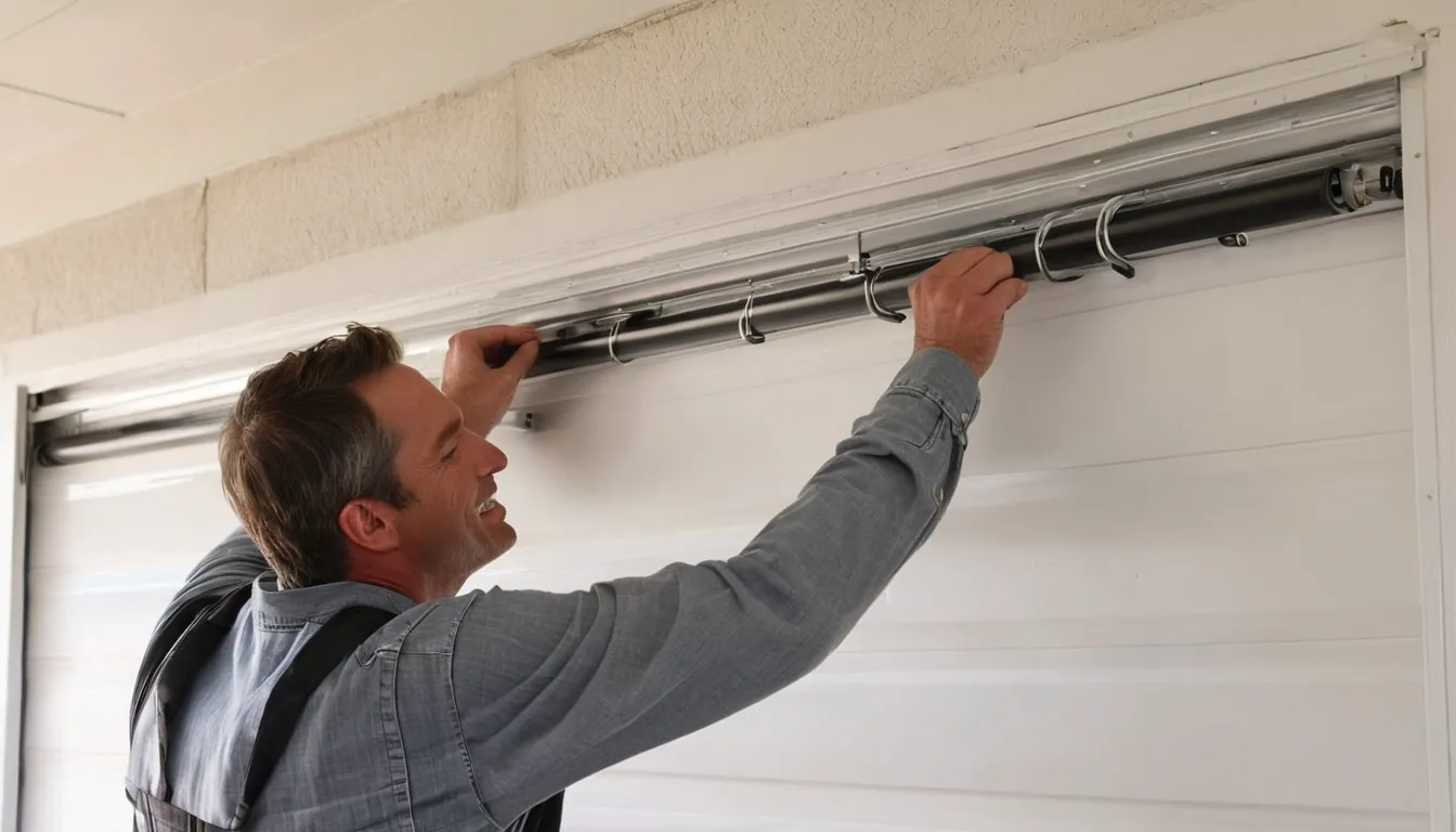 Garage door provider fitting a new spring on a home in Menifee