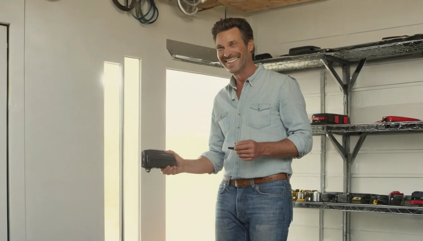 Homeowner checking a garage door opener in the Menifee area